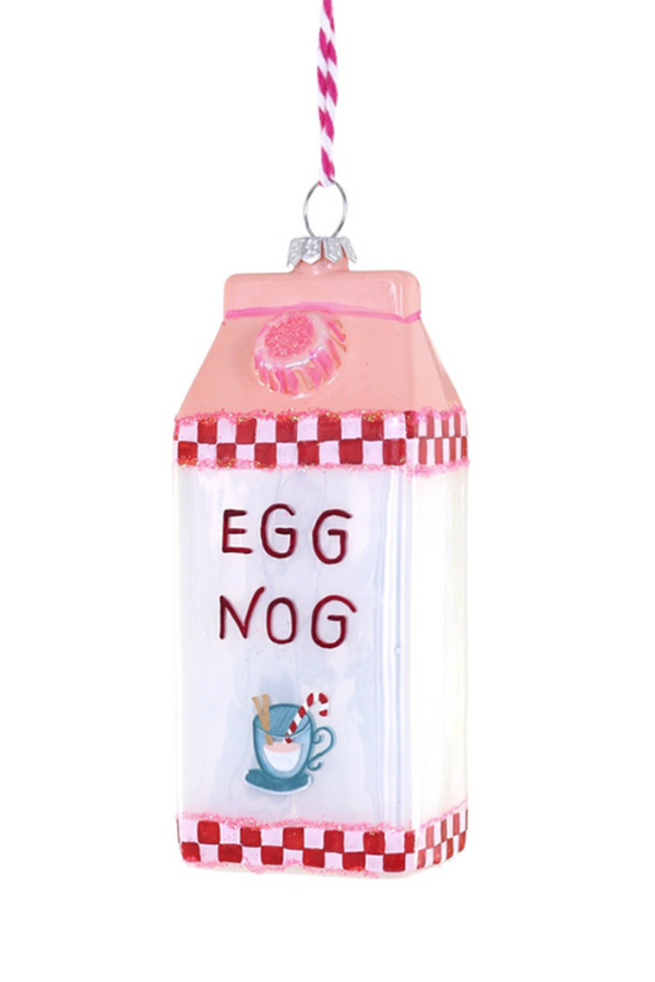 Glass Ornament - Egg Nog Carton