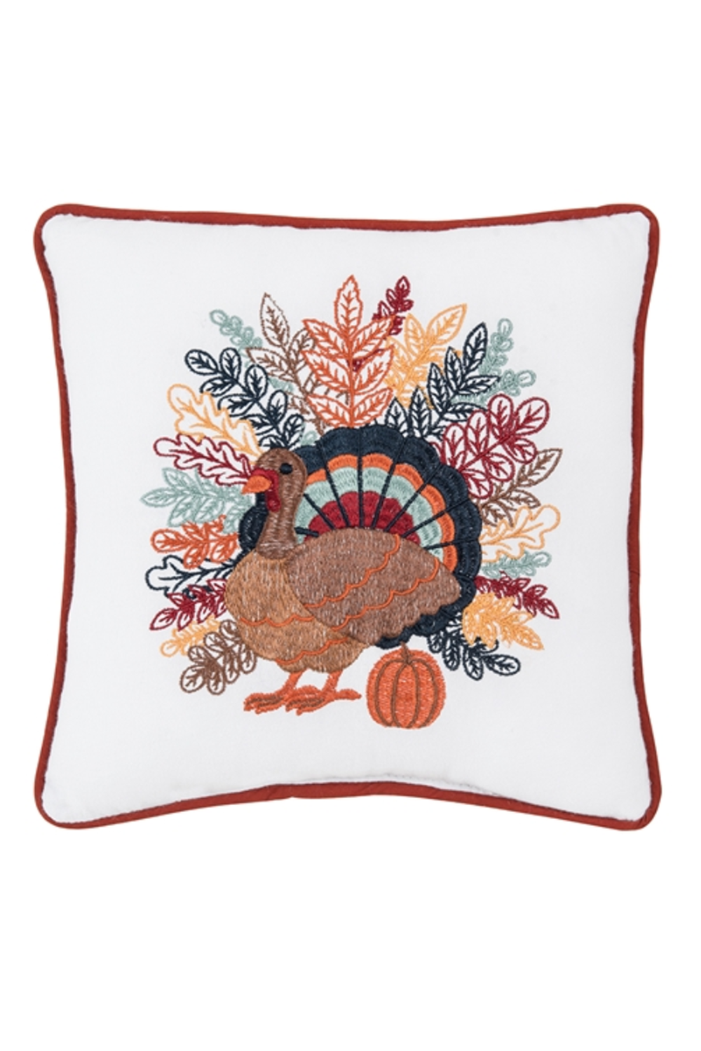 Thanksgiving Pillow - Colorful Harvest turkey