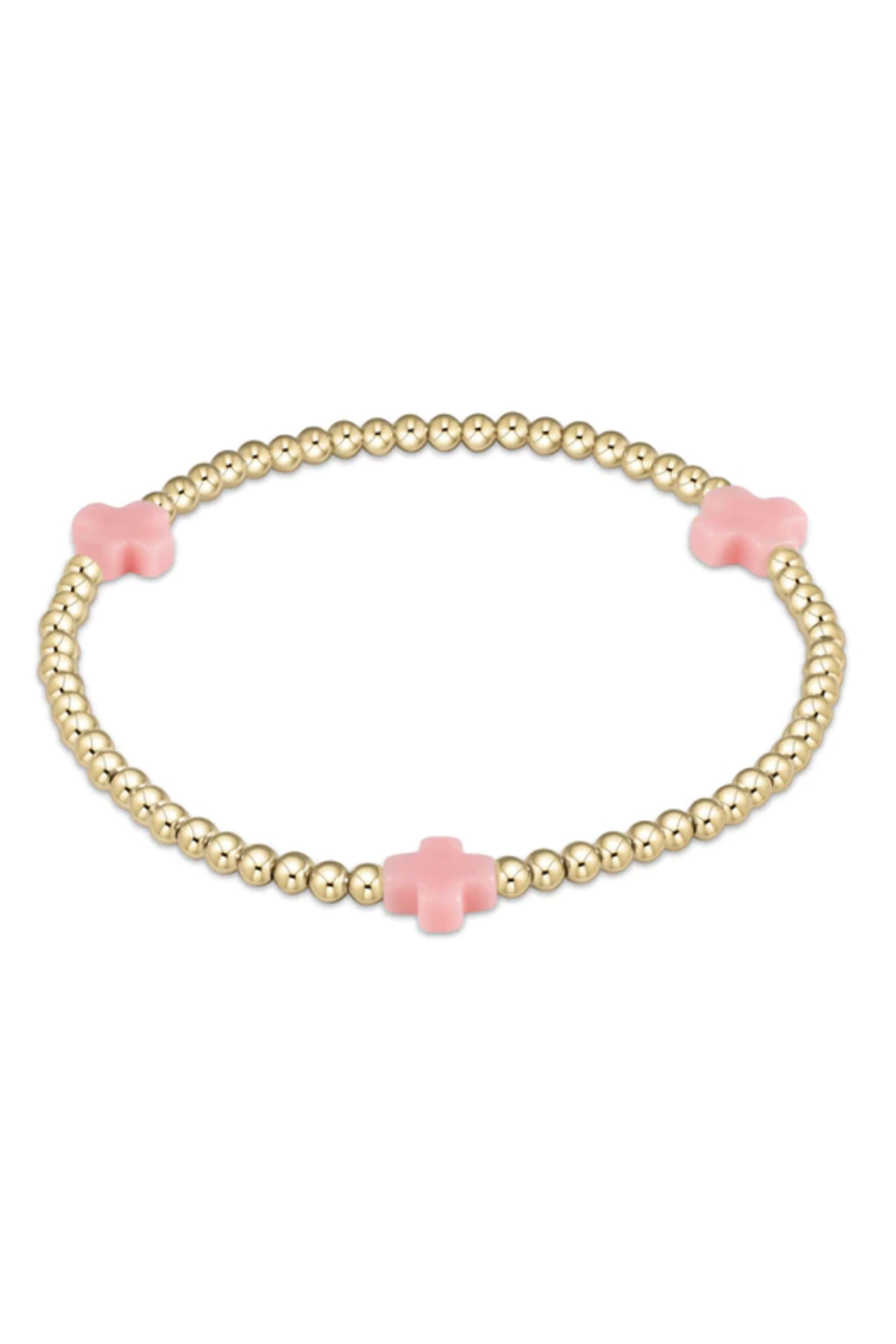 EN Gold Signature Big Cross Pattern Bracelet - Pink
