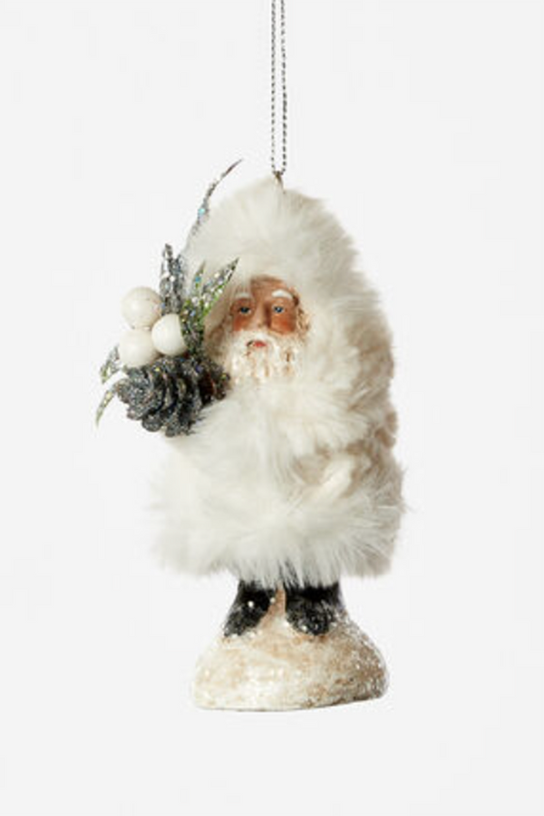 SIDEWALK SALE ITEM - Soft Ornament - Furry Santa