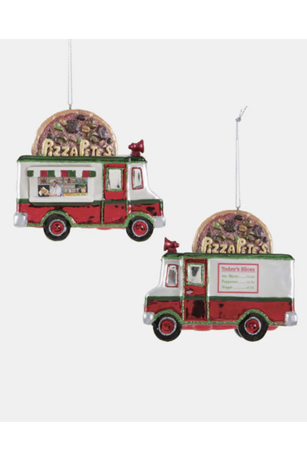 Glass Ornament - Pizza Truck