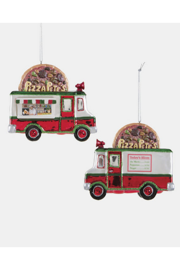 Glass Ornament - Pizza Truck