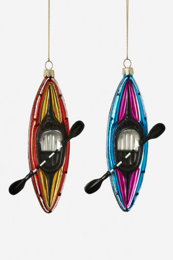 Glass Ornament - Hanging Kayak