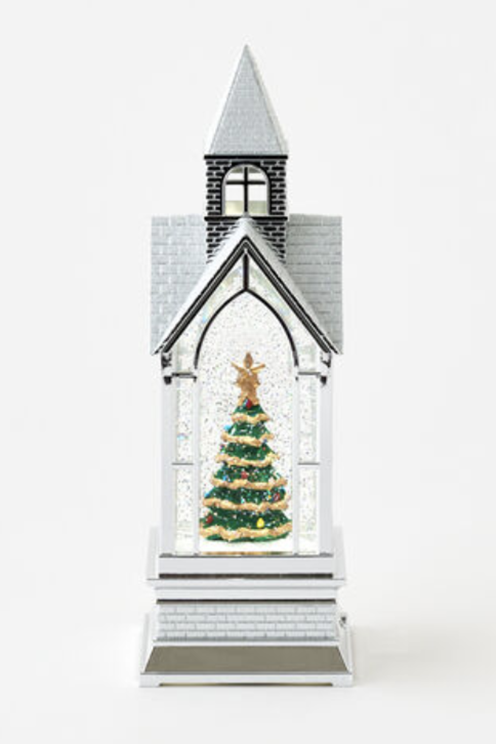 Swirly Glitter Church Tree Lantern