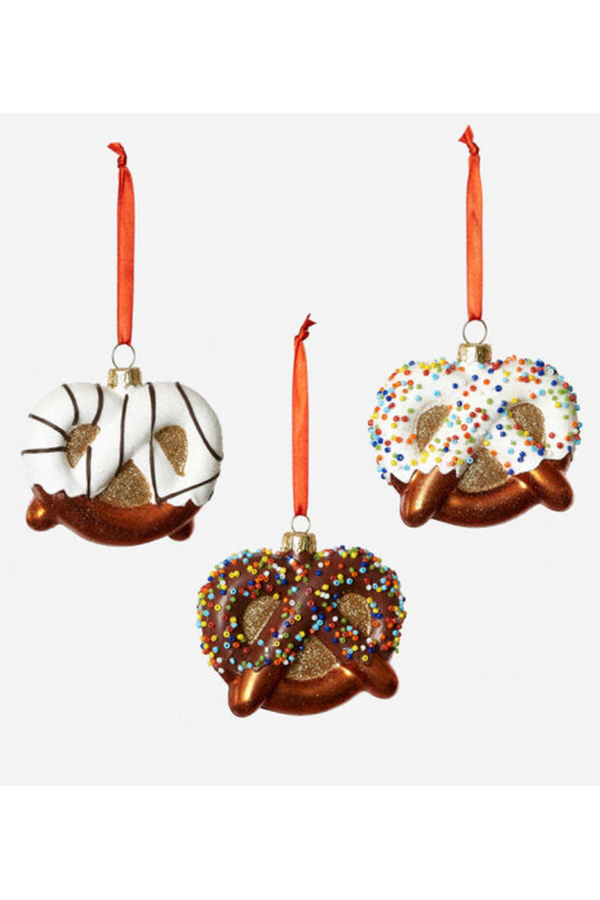 Glass Ornament - Covered Pretzel