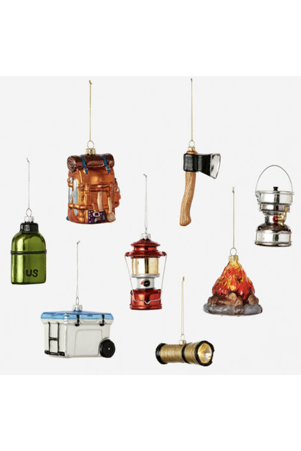 Glass Ornament - Camping Items