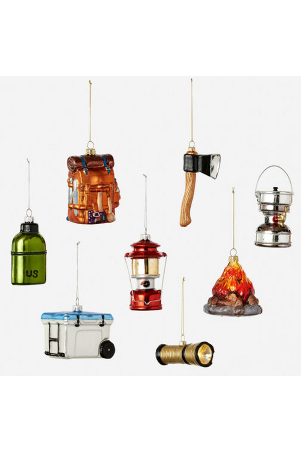 Glass Ornament - Camping Items