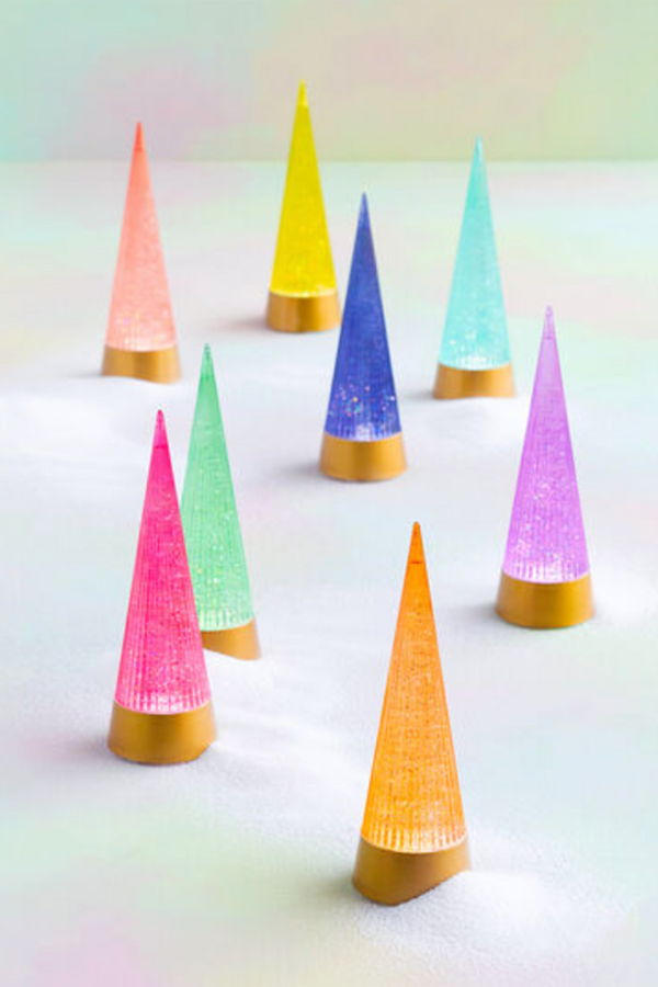 Glass Swirling Glitter Cone Tree