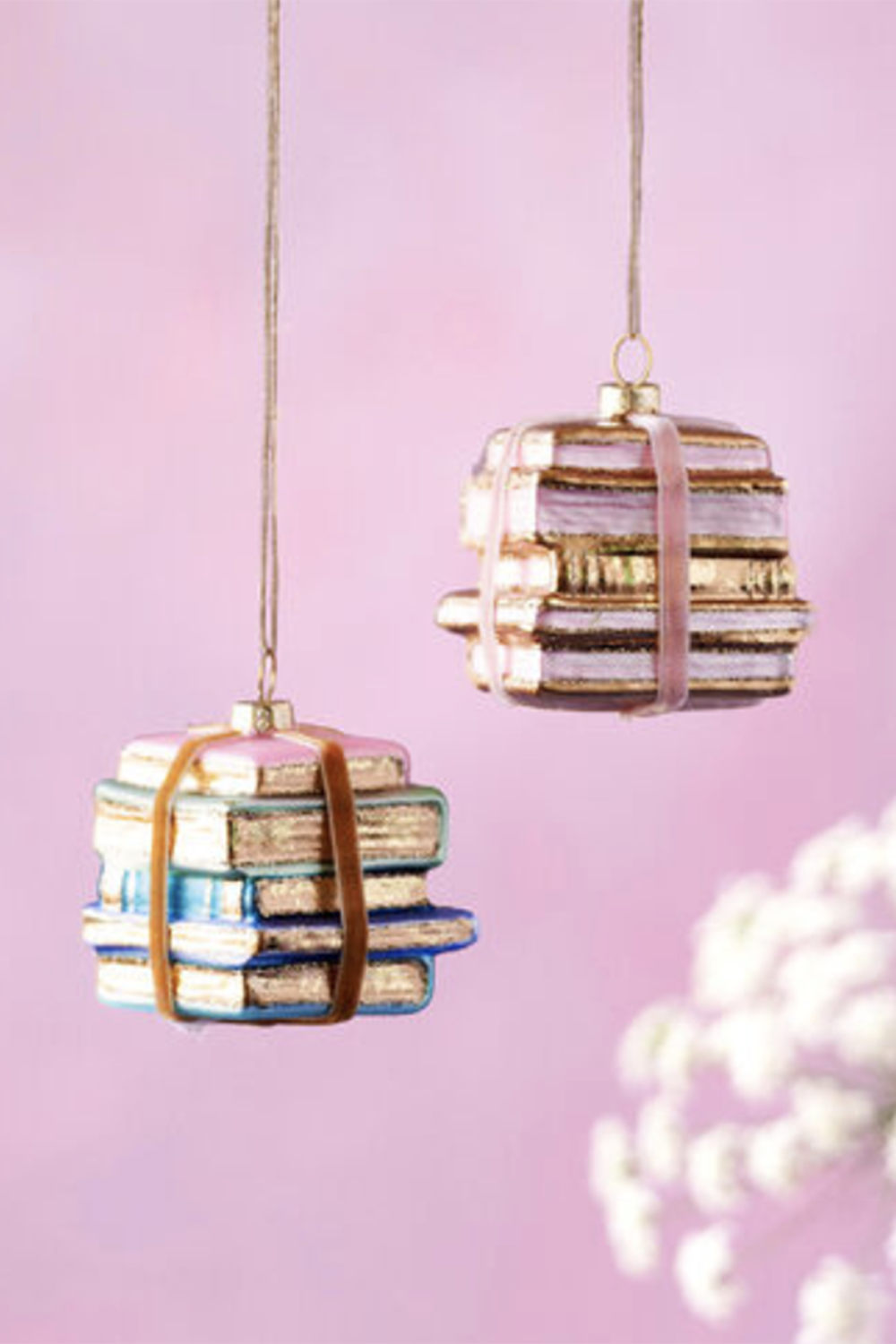 Glass Ornament - Gilded Books