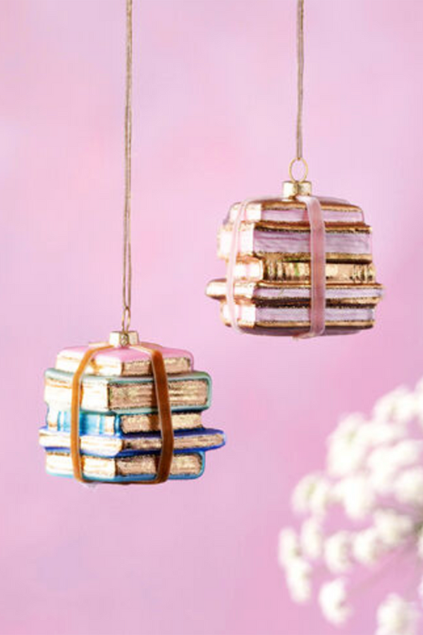 Glass Ornament - Gilded Books