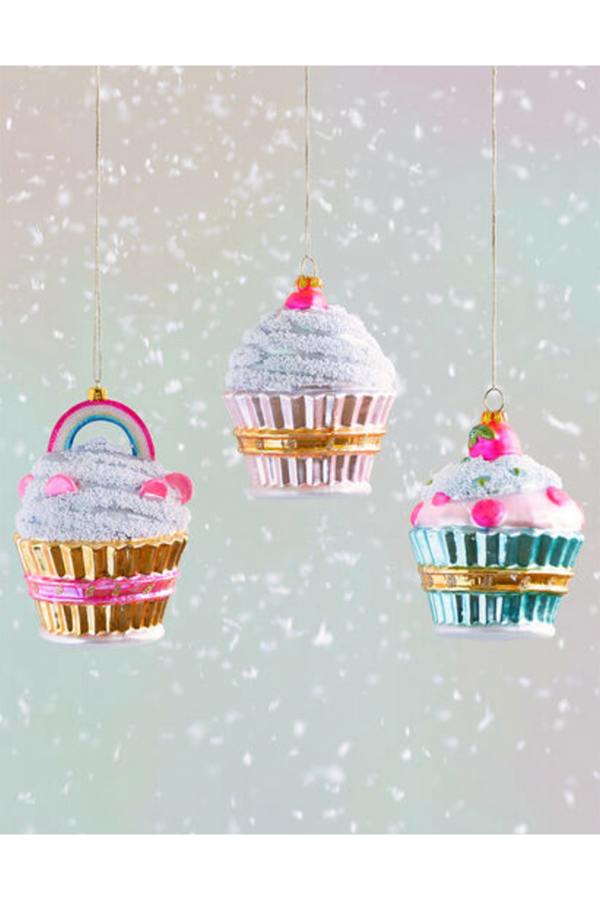 Glass Ornament - Fancy Bakery Cupcake