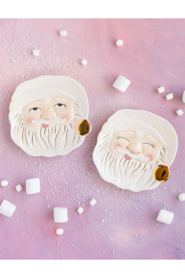 Whimsical Papa Noel Cookie Plate Cream