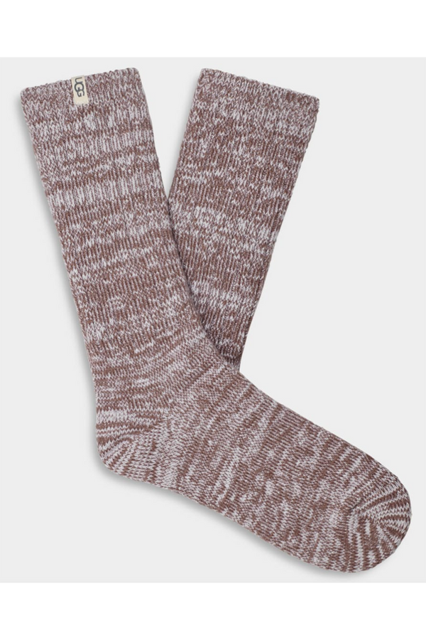 Rib Knit Slouchy Crew Sock - Allspice