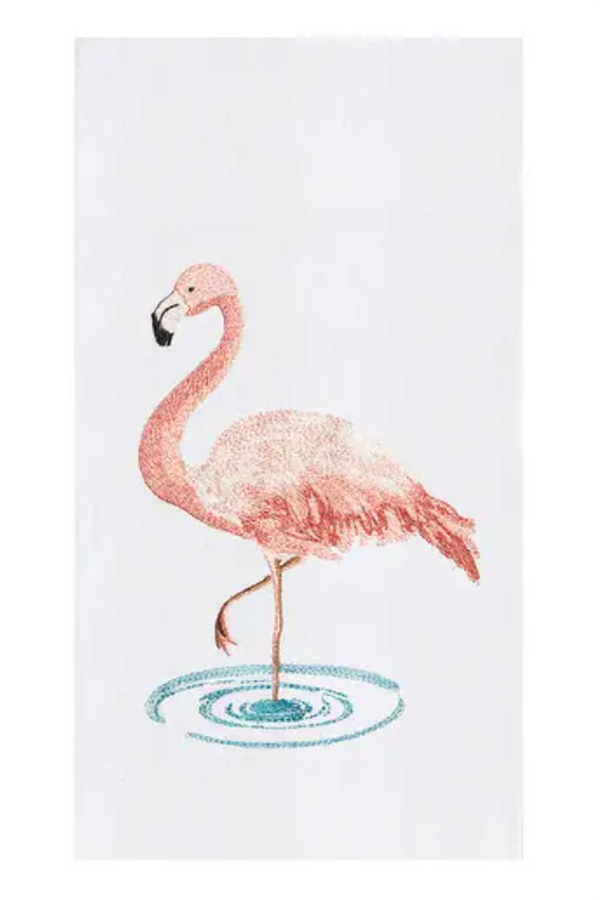 Flour Sack Kitchen Towel - Water Flamingo