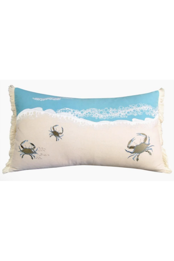 Lumbar Pillow - Crabs with Waves