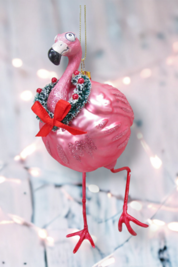 Glass Ornament - Chunky Flamingo