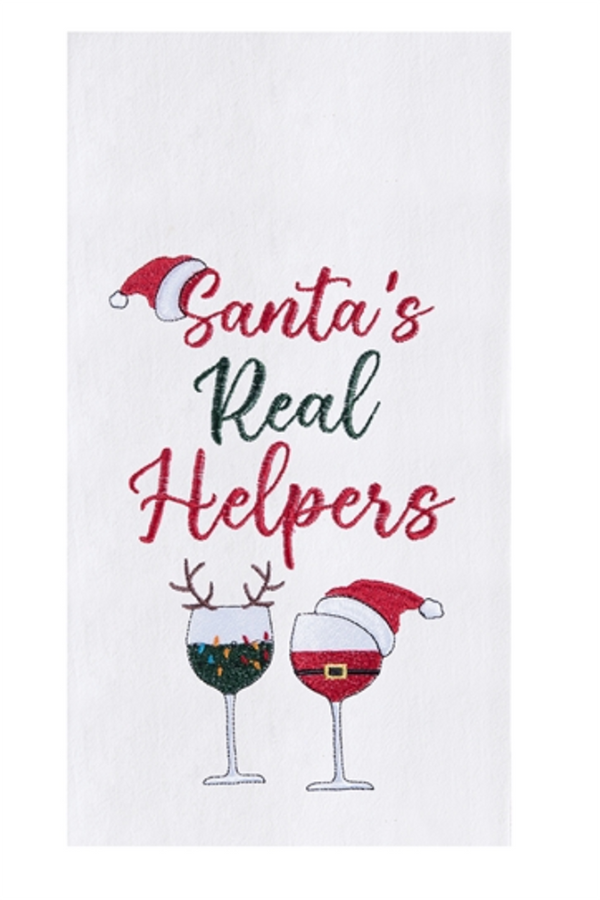Holiday Flour Sack Kitchen Towel - Santa's Real Helpers