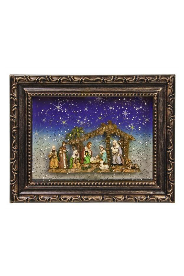 Framed Water Nativity Figure