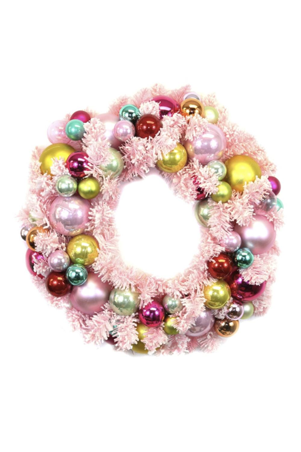 Flocked Wreath - Pink