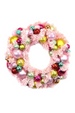 Flocked Wreath - Pink