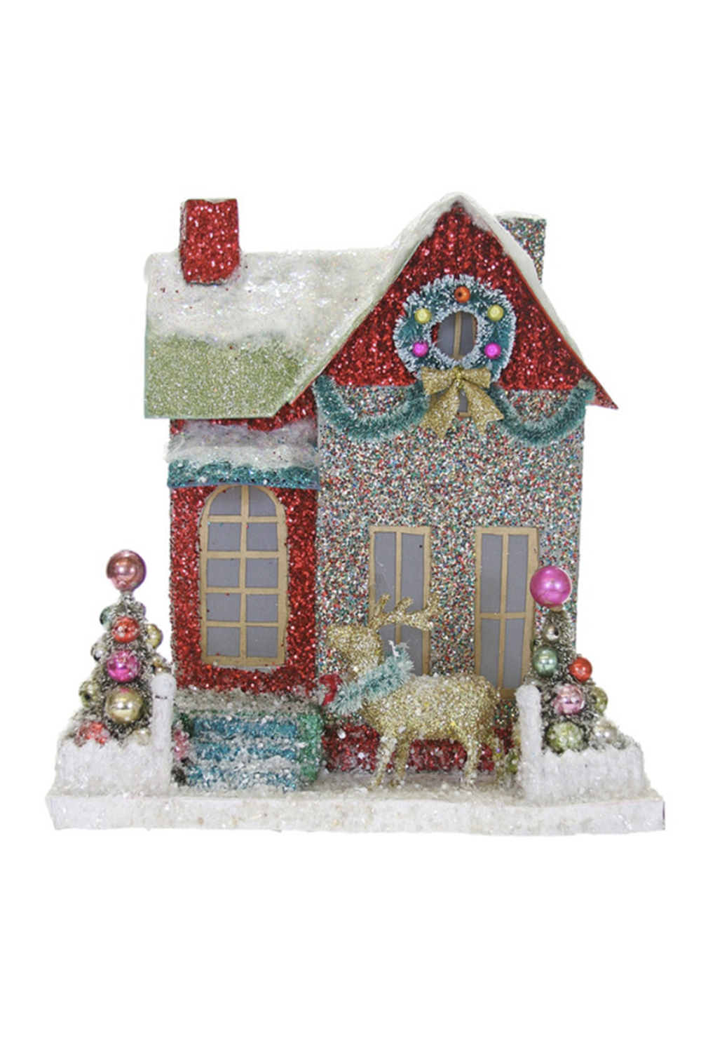 Whimsical Village House - Merry Bright Glitter Cottage