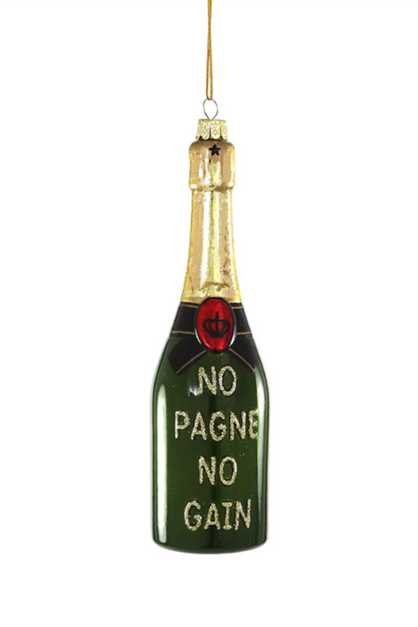 Glass Ornament - No 'Pagne, No Gain Champagne