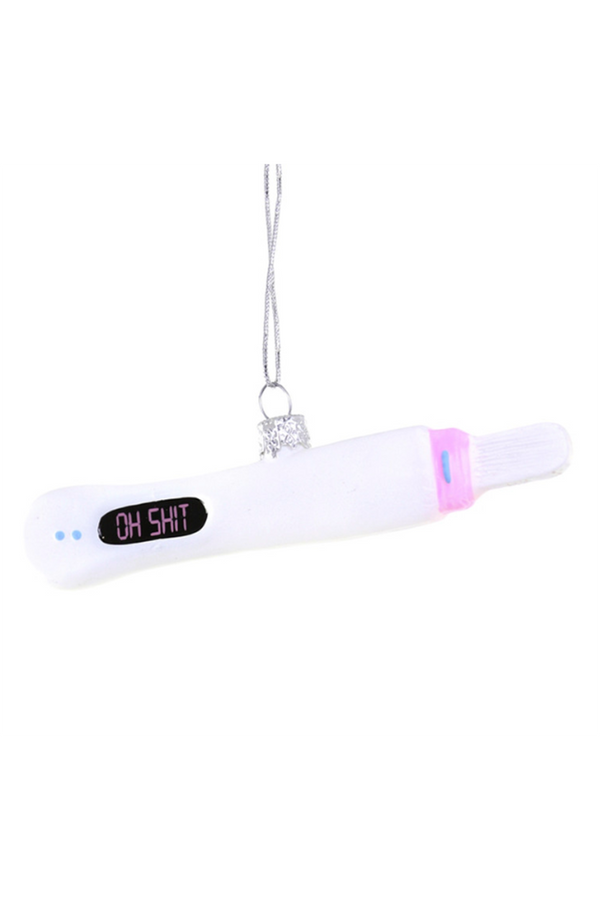 Glass Ornament - Pregnancy Test OH SHIT
