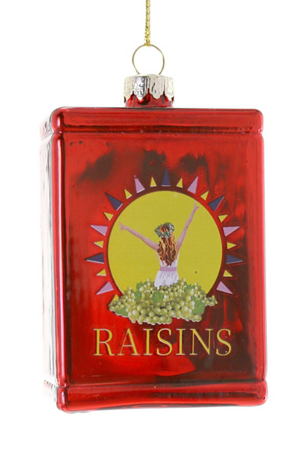 Glass Ornament - Box of Raisins