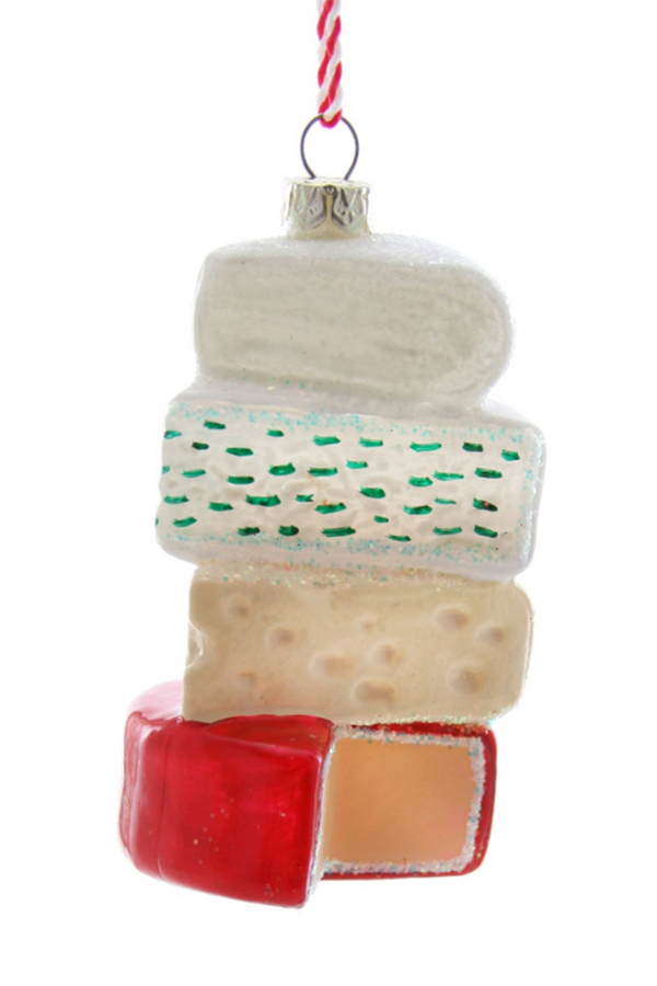 Glass Ornament - Cheese Stack