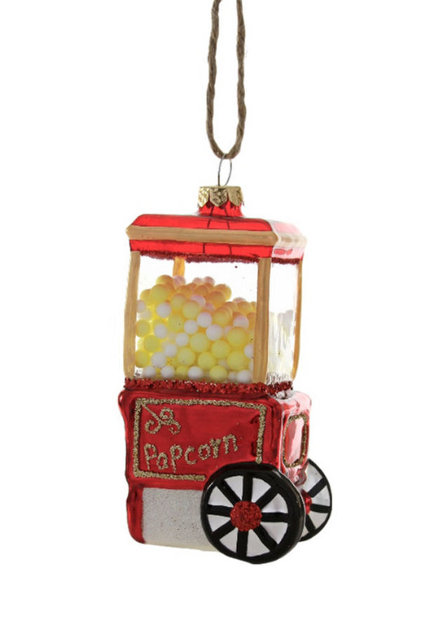 Glass Ornament - Popcorn Machine