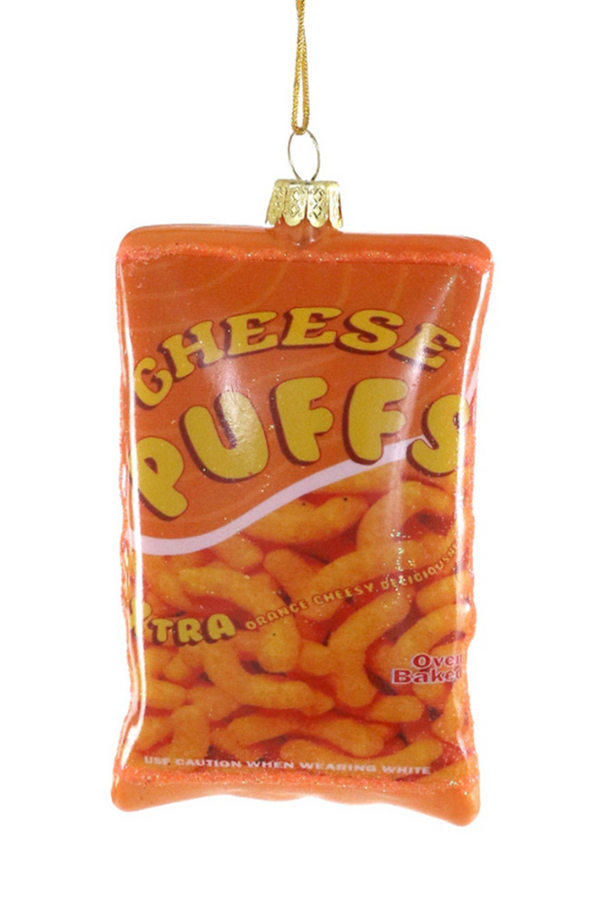 Glass Ornament - Cheese Puffs Bag