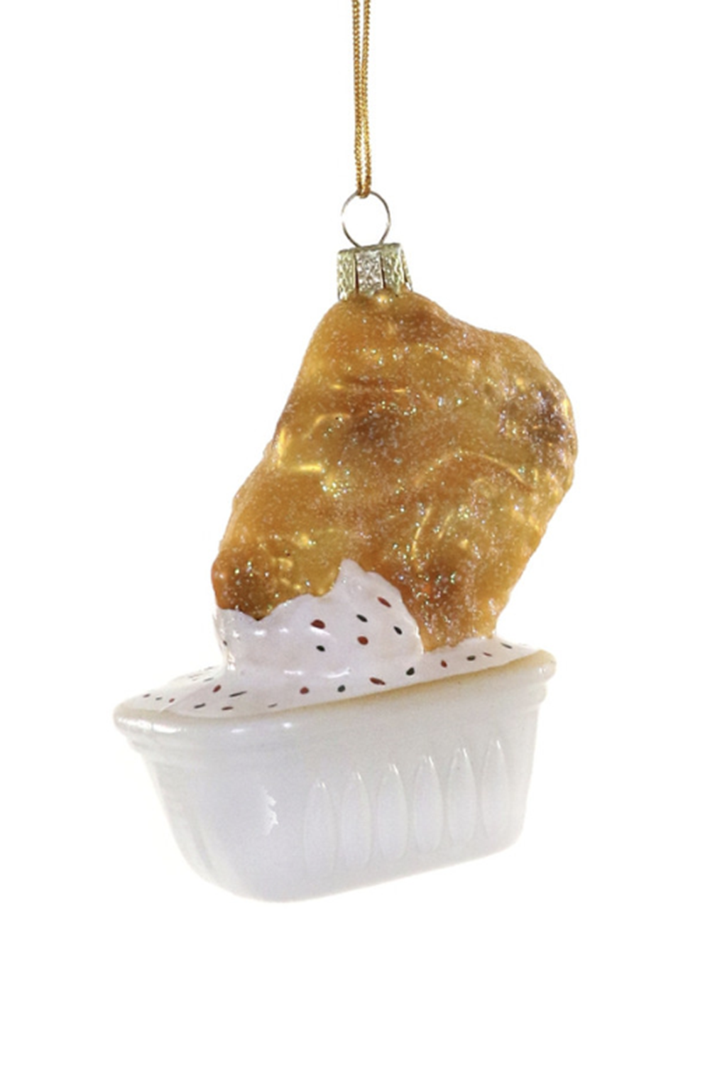 Glass Ornament - Chicken Nugget in Dipping Sauce Ranch