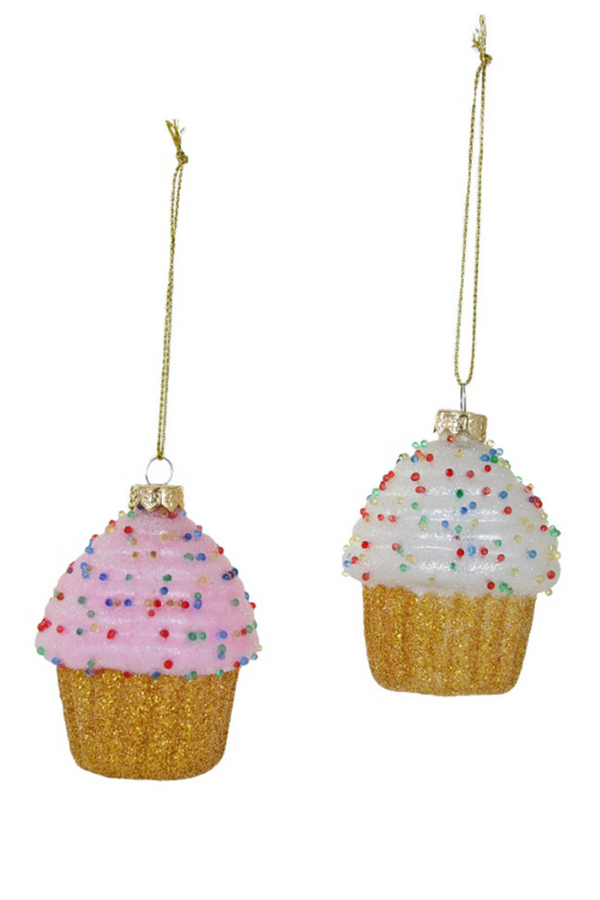 Glass Ornament - Tiny Sprinkle Cupcake