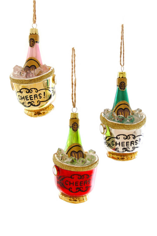 Glass Ornament - Cheers Bucket