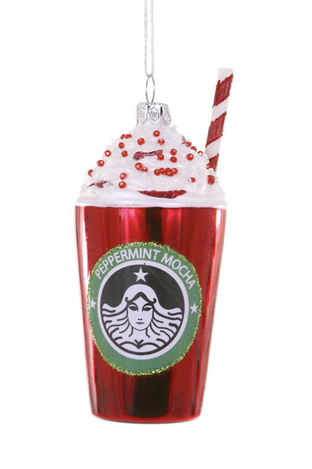 Glass Ornament - Peppermint Mocha