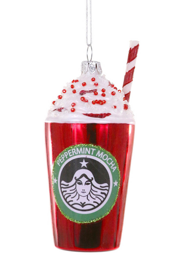 Glass Ornament - Peppermint Mocha