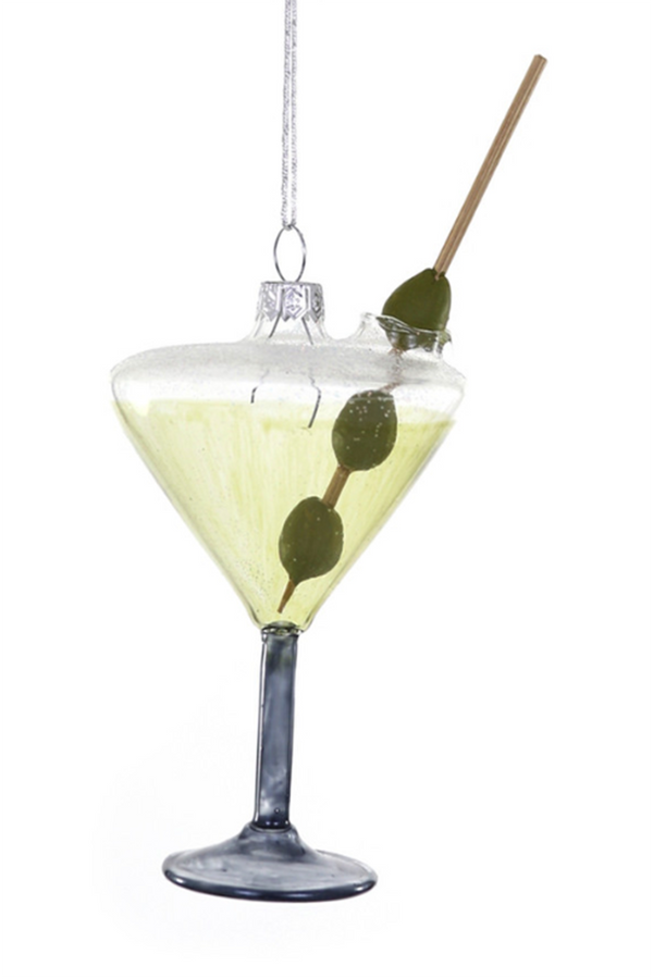 Glass Ornament - 3 Olive Martini