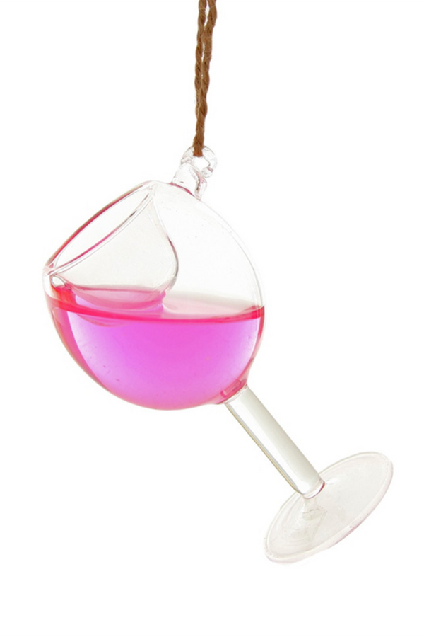 Glass Ornament - CDY Blush Wine Glass