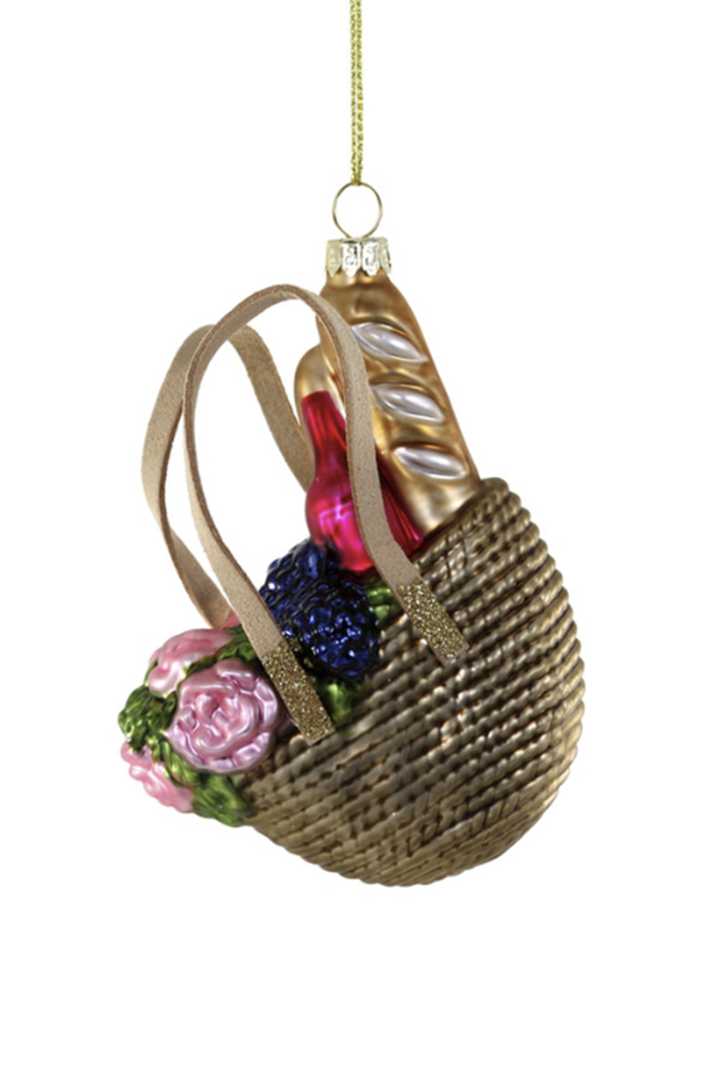 Glass Ornament - Weekend Picnic Basket