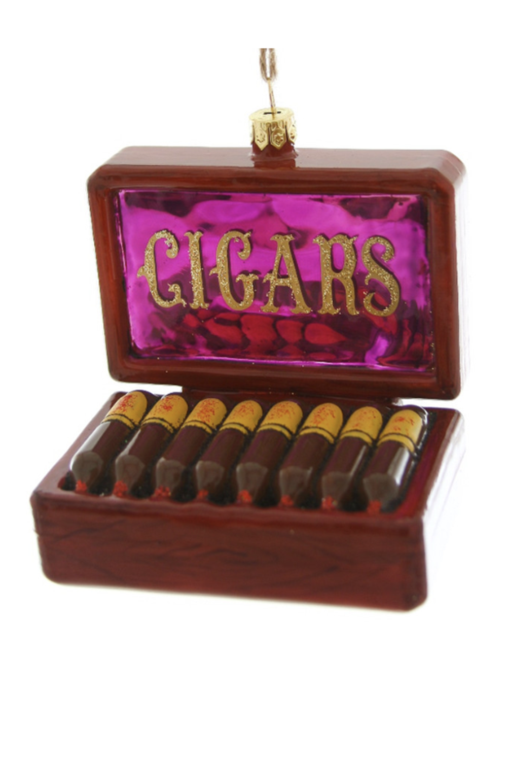 Glass Ornament - Pretty Box of Cigars