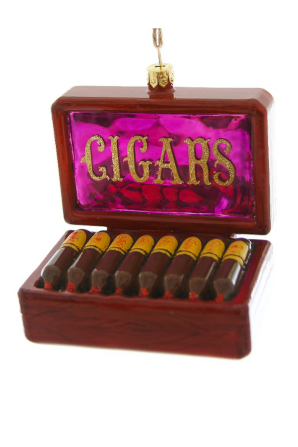 Glass Ornament - Pretty Box of Cigars