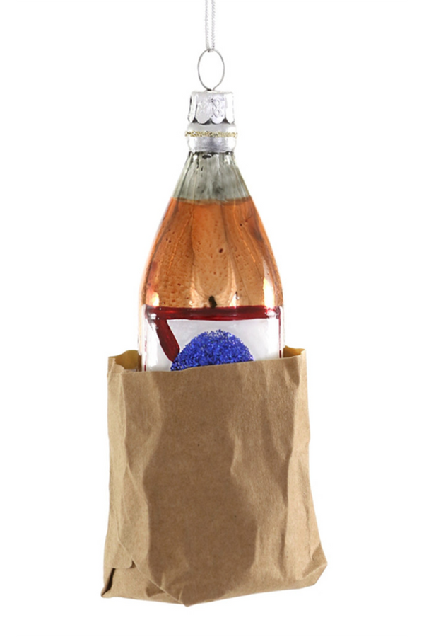 Glass Ornament - Beer in a Bag