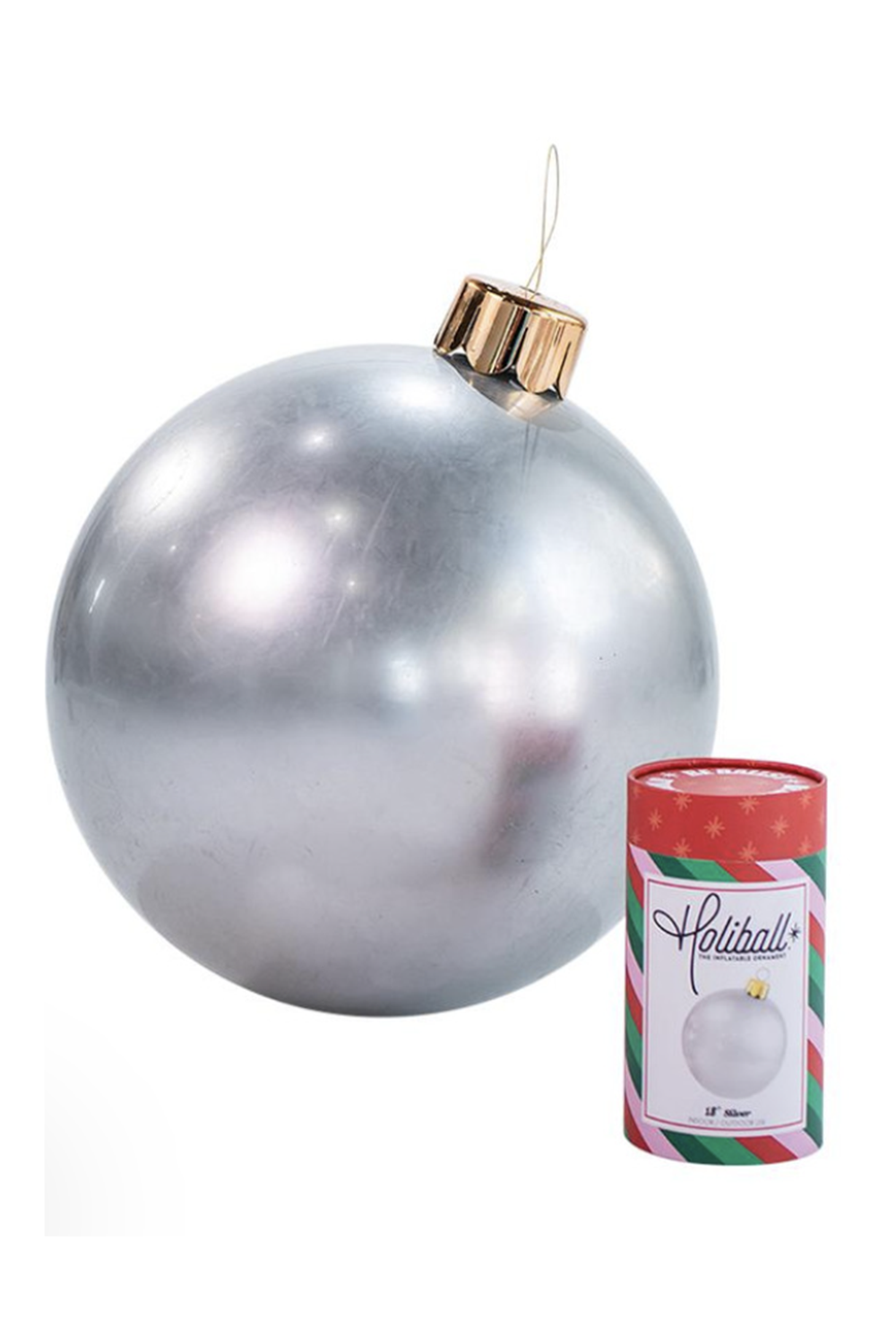 Holiball Inflatable Ornament Ball - Silver