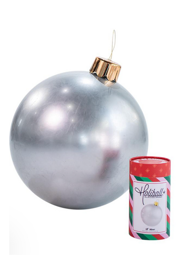 Holiball Inflatable Ornament Ball - Silver