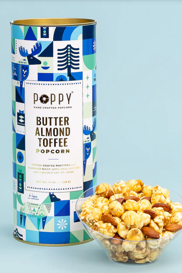 Poppy Popcorn Cylinder Can - Butter Almond Toffee