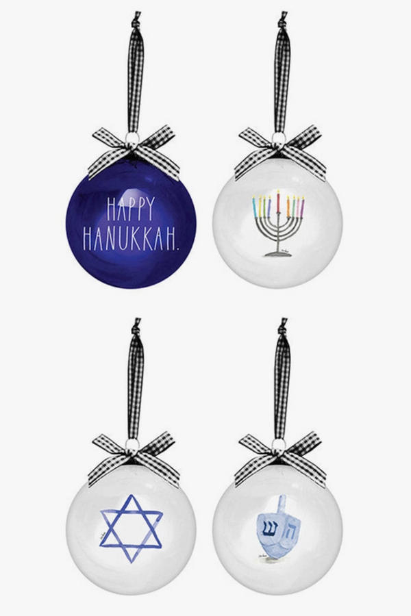 Set of Ornaments - Happy Hanukkah