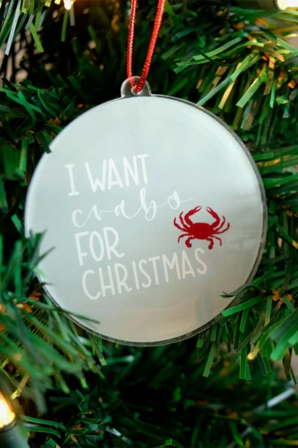 Acrylic Ornament - Crabs for Christmas