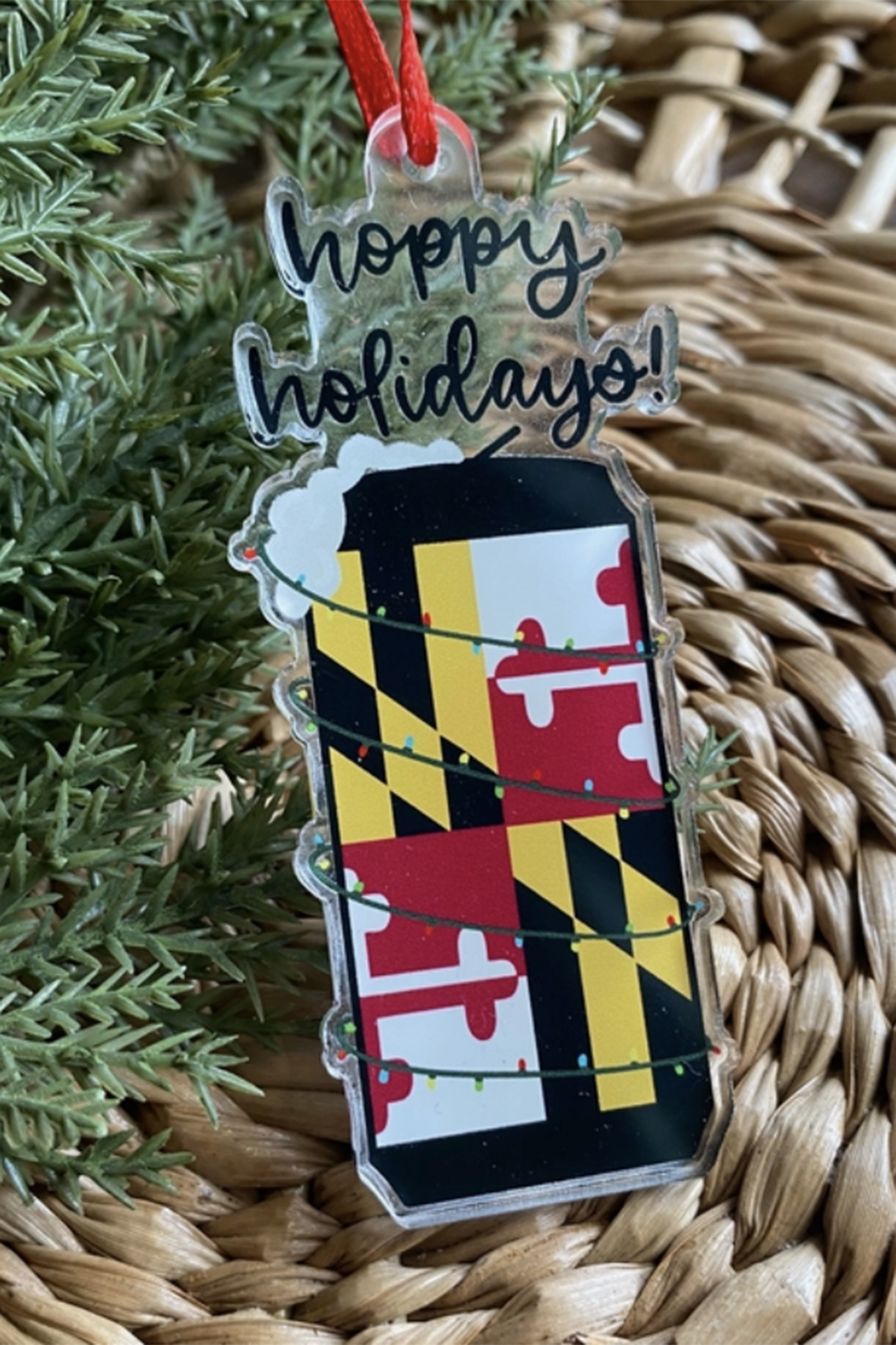 Acrylic Ornament - Hoppy Holidays