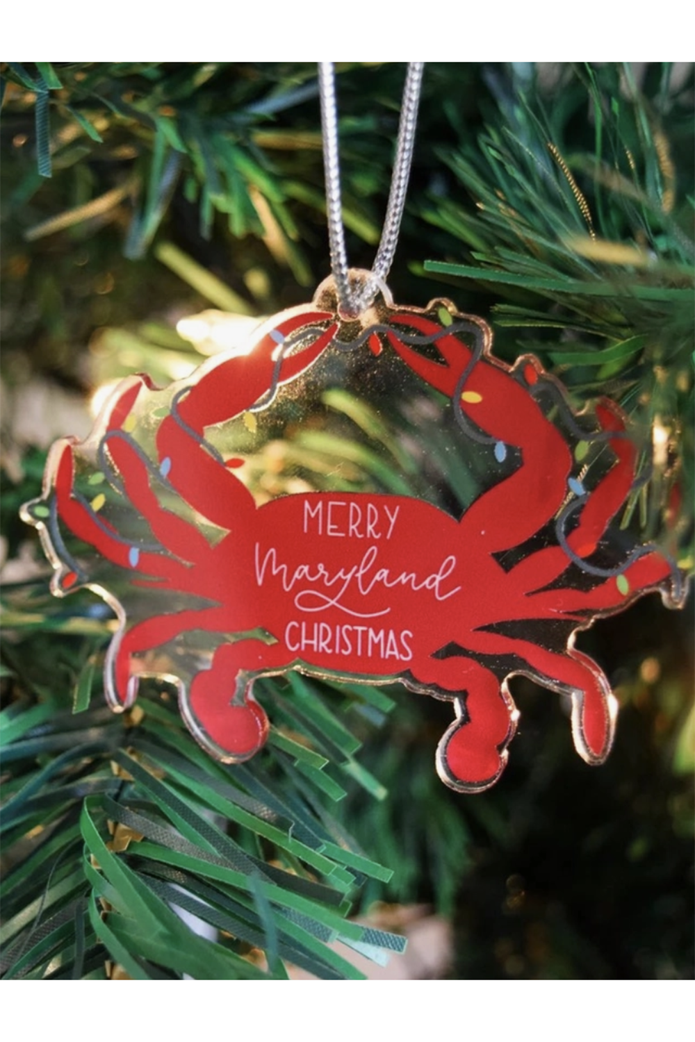 Acrylic Ornament - Merry Maryland Red Crab