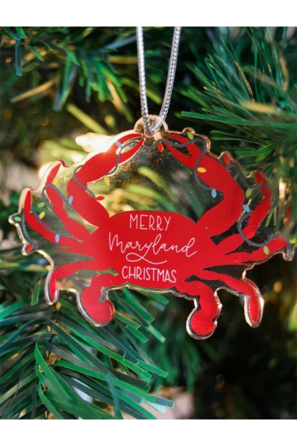 Acrylic Ornament - Merry Maryland Red Crab